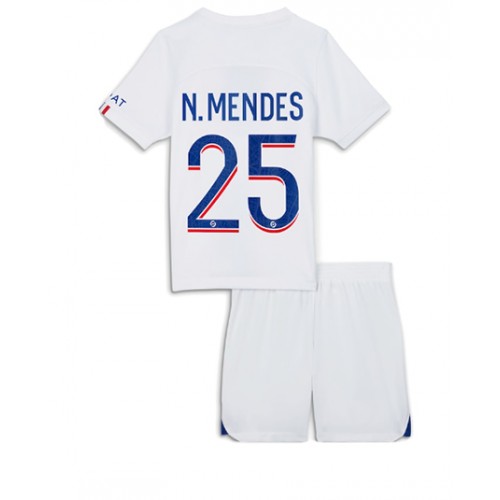 Paris Saint-Germain Nuno Mendes #25 Tredjedraktsett Barn 2022-23 Kortermet (+ Korte bukser) Paris Saint-Germain Nuno Mendes #25 Tredjedraktsett Barn 2022-23 Kortermet (+ Korte bukser)